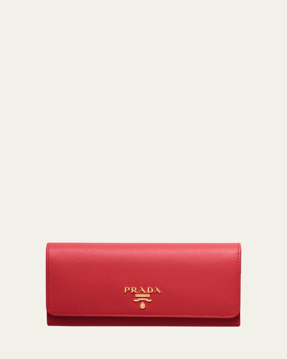Bifold Flap Leather Long Wallet